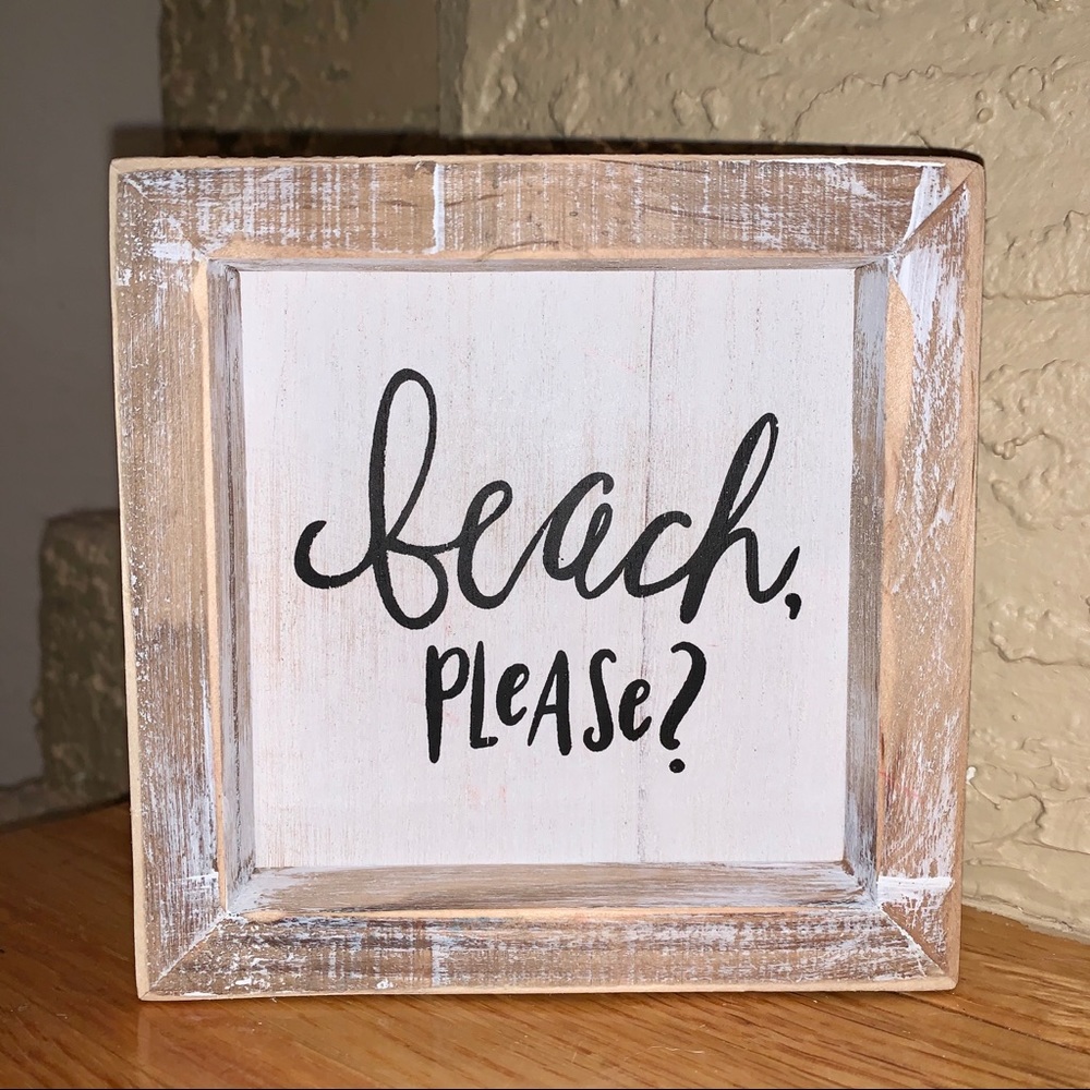 BEACH PLEASE TIER TRAY SIGN